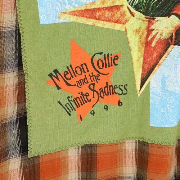 Upcycled Reworked The Smashing Pumpkins 1996 Tour Plaid Custom Flannel Shirt - Picture 6 of 8